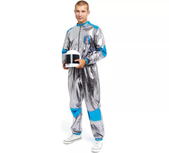 Fato de astronauta prateado e azul para adulto