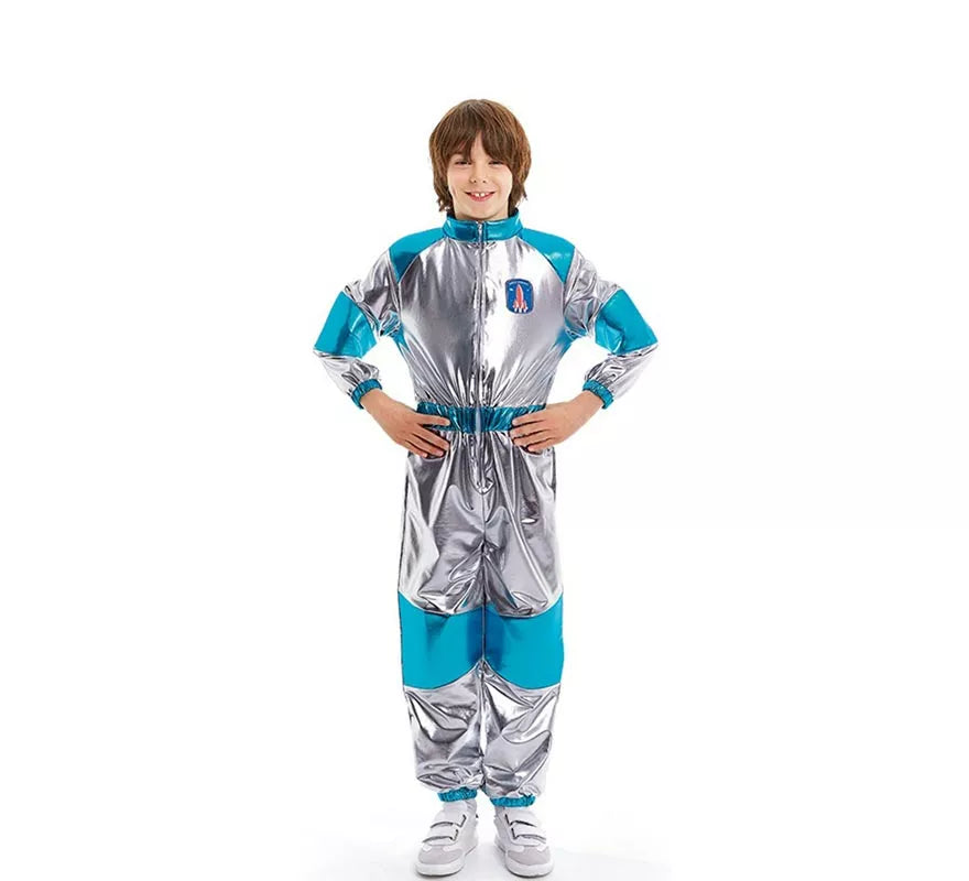 Translation missing: pt-PT.Disfraz de Astronauta plateado y azul para niños