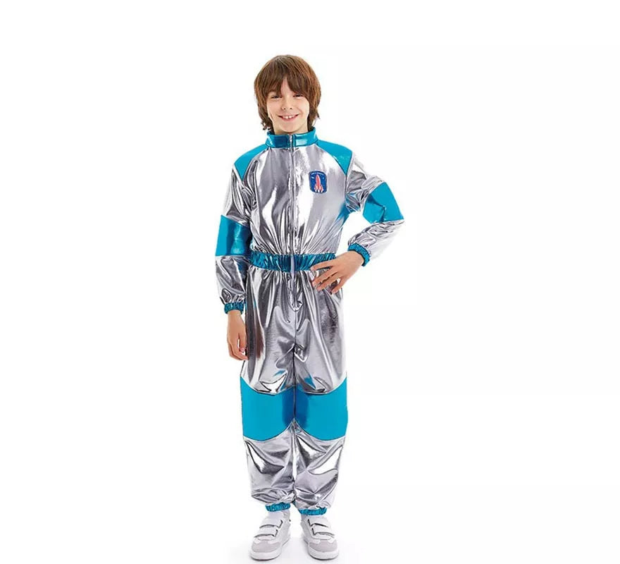 Translation missing: pt-PT.Disfraz de Astronauta plateado y azul para niños