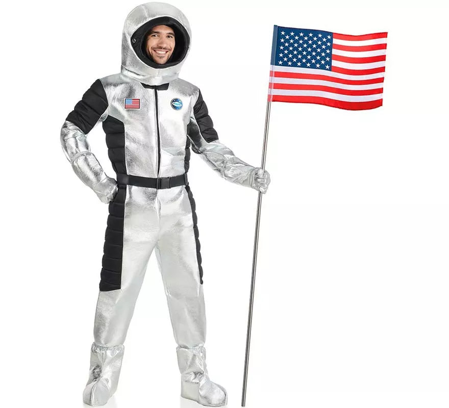 Translation missing: pt-PT.Disfraz de Astronauta US plateado para hombre