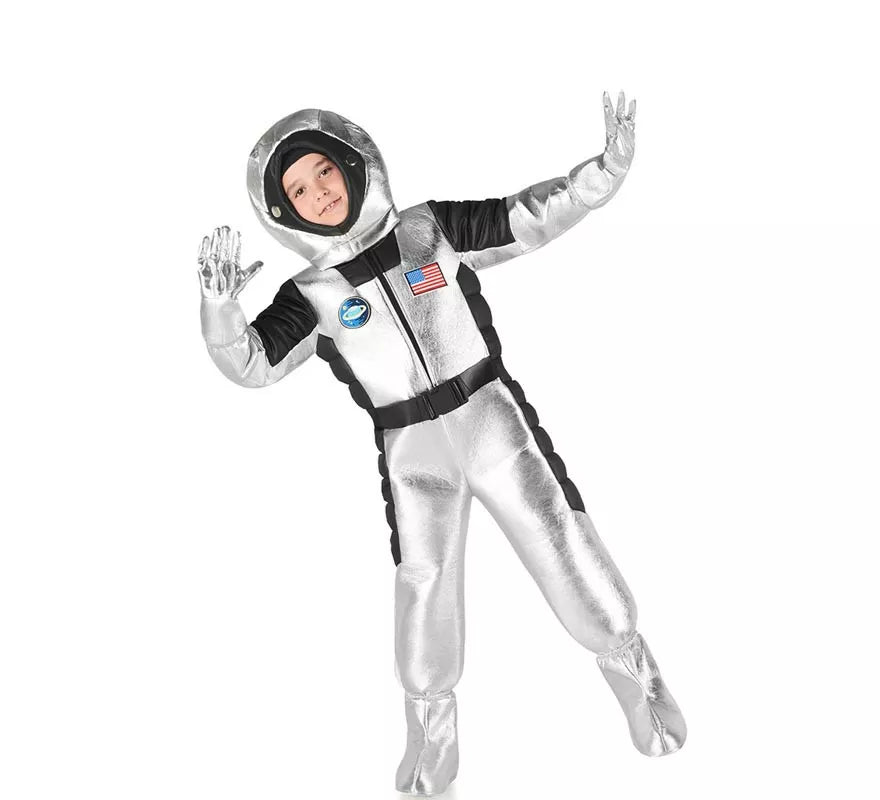 Translation missing: pt-PT.Disfraz de Astronauta US plateado para niño