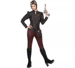 Fato de steampunk aviador para mulher