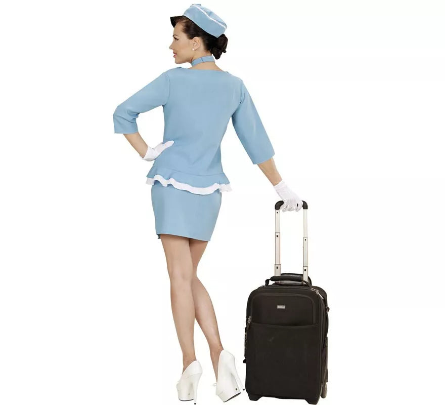 Translation missing: pt-PT.Disfraz de Azafata azul con corbata para mujer