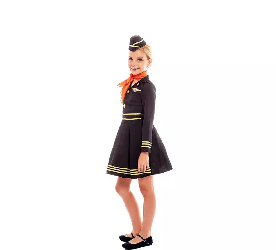 Translation missing: pt-PT.Disfraz de Azafata de Vuelo Elegante con Gorro para niña