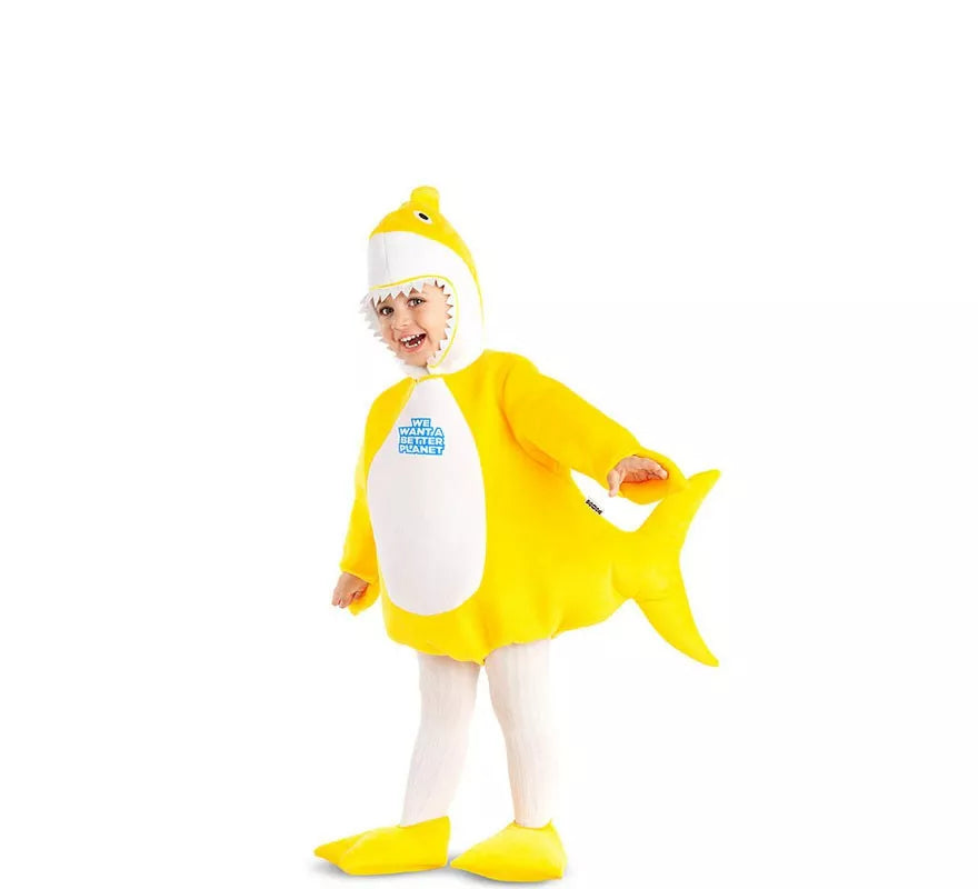 Translation missing: pt-PT.Disfraz de Baby Shark amarillo con capucha para bebé y niños