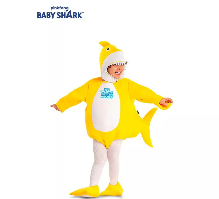 Translation missing: pt-PT.Disfraz de Baby Shark amarillo con capucha para bebé y niños
