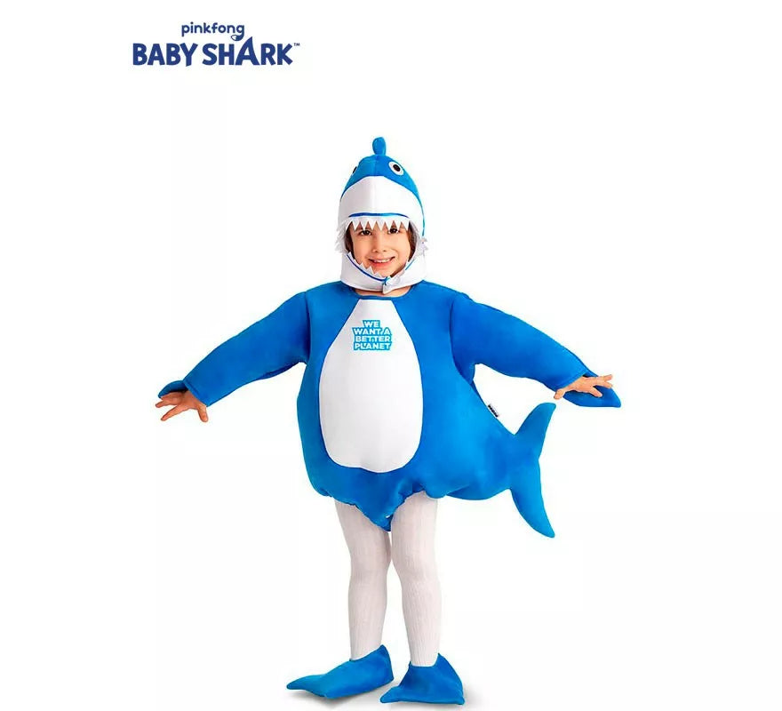 Translation missing: pt-PT.Disfraz de Baby Shark azul con capucha para bebé y niños