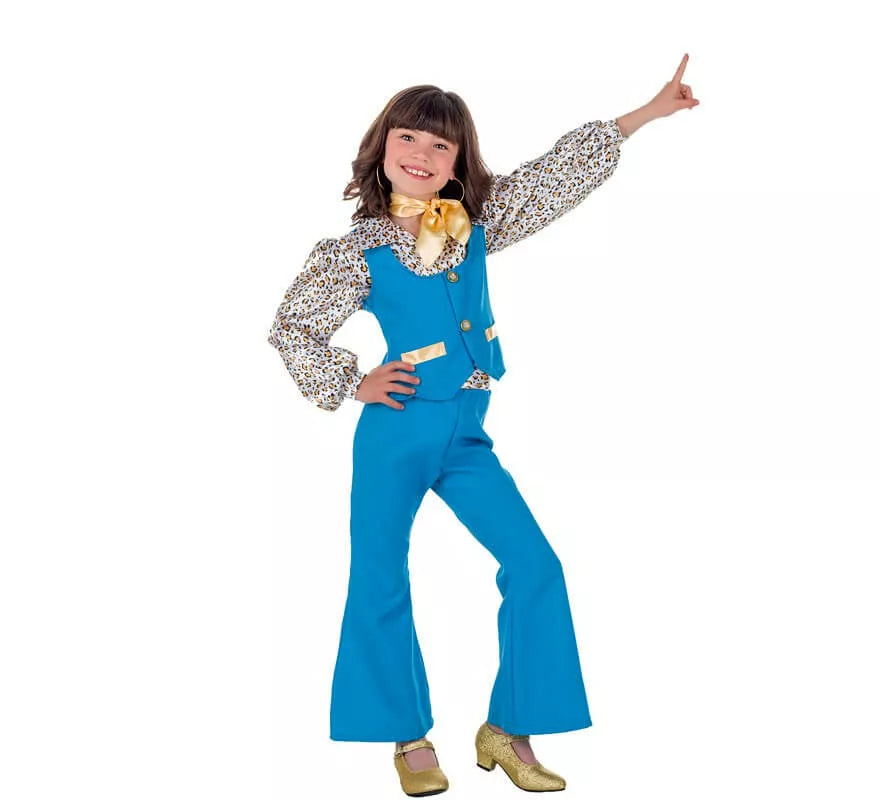 Translation missing: pt-PT.Disfraz de Bailarina Años 70 Azul para niña