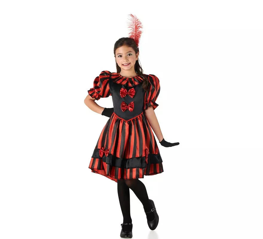 Translation missing: pt-PT.Disfraz de Bailarina Can Can rojo y negro para niña