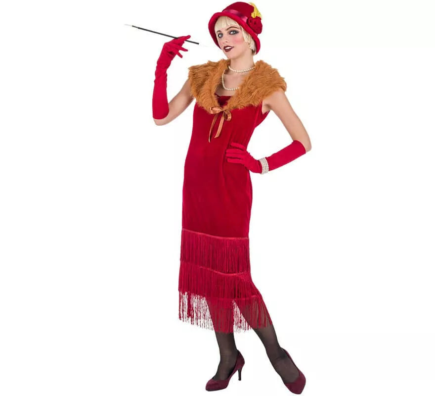 Translation missing: pt-PT.Disfraz de Bailarina de Charlestón Rojo para mujer