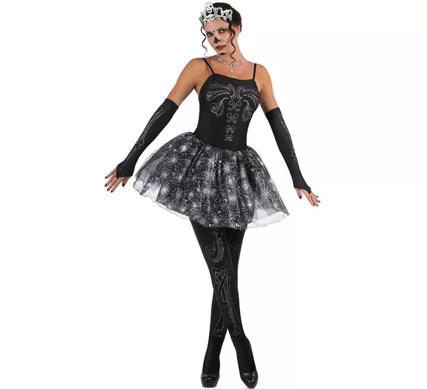 Translation missing: pt-PT.Disfraz de Bailarina Esqueleto con tiara para mujer