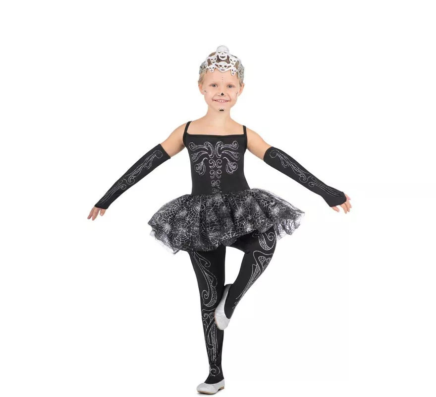 Translation missing: pt-PT.Disfraz de Bailarina Esqueleto con tiara para niña