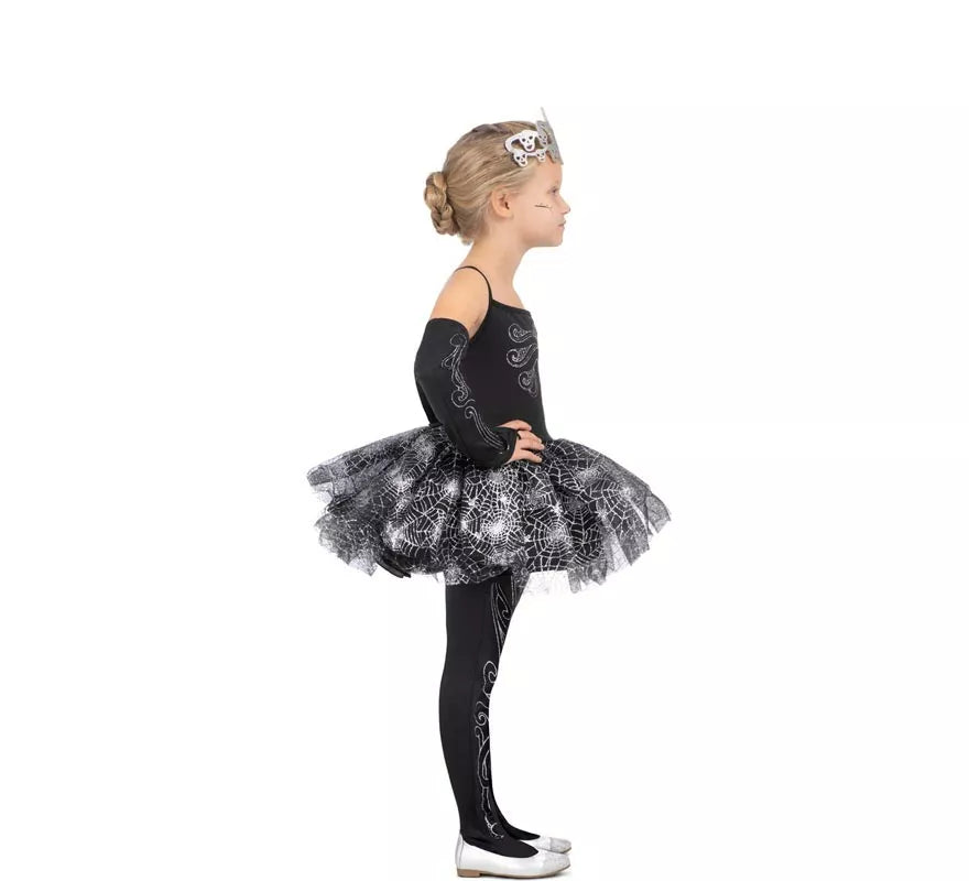 Translation missing: pt-PT.Disfraz de Bailarina Esqueleto con tiara para niña