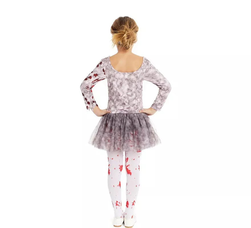 Translation missing: pt-PT.Disfraz de Bailarina Zombie gris con tocado para niña y adolescente