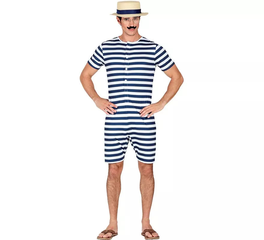 Translation missing: pt-PT.Disfraz de Bañador Retro años 50 azul para hombre