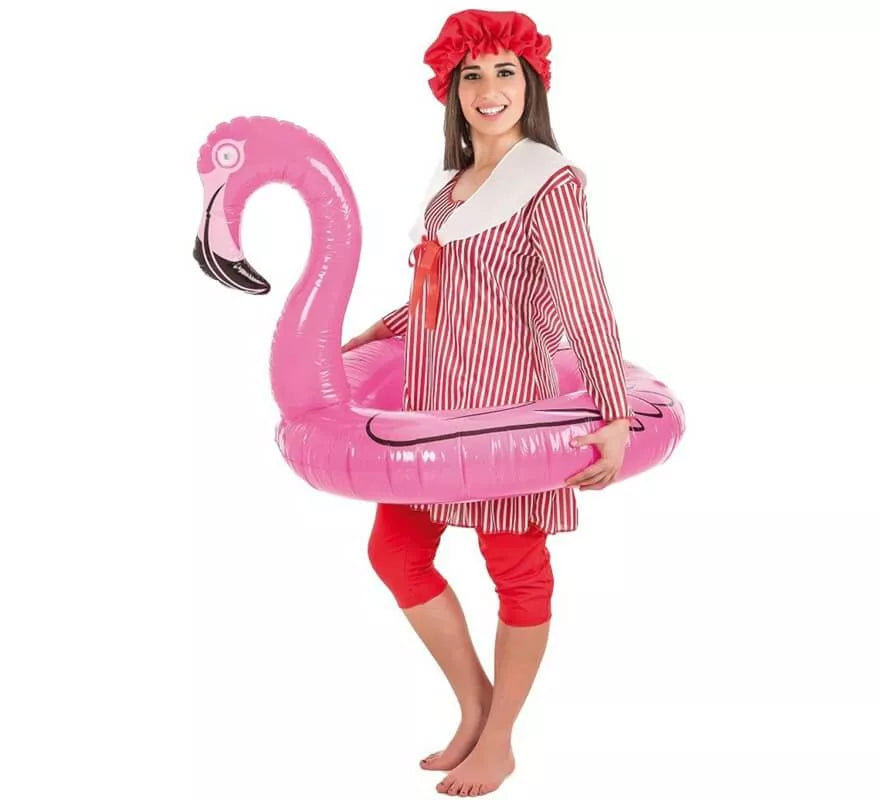 Translation missing: pt-PT.Disfraz de Bañista con Flamenco hinchable para mujer