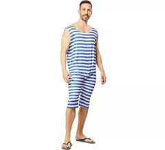 Fato de banho retro azul dos anos 20 para homem