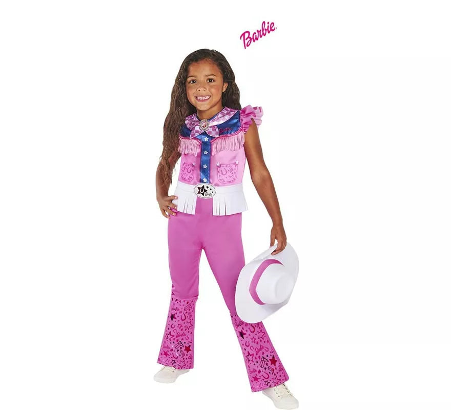 Translation missing: pt-PT.Disfraz de Barbie Vaquera Clásica rosa para niña