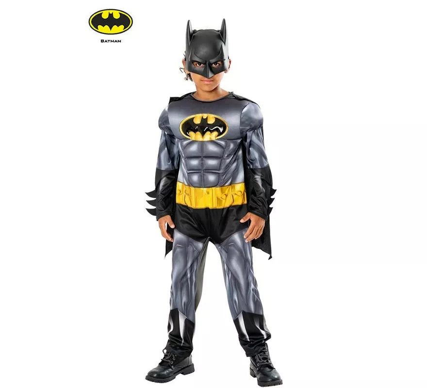 Translation missing: pt-PT.Disfraz de Batman núcleo metálico deluxe con máscara para niño