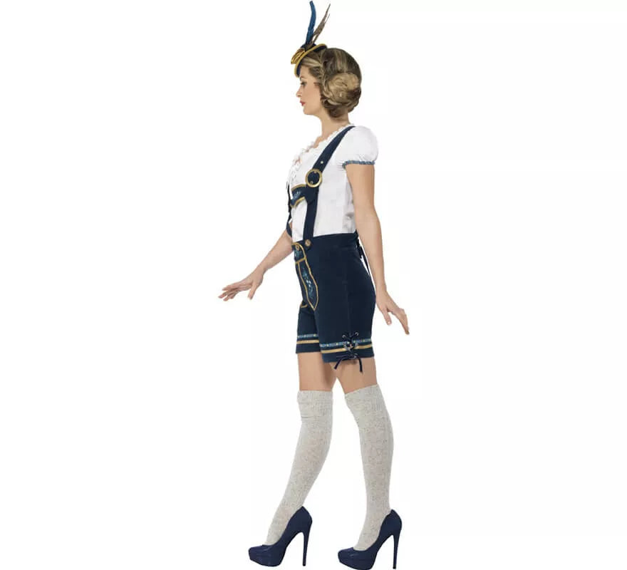 Translation missing: pt-PT.Disfraz de Bávara Azul con Lederhosen para mujer
