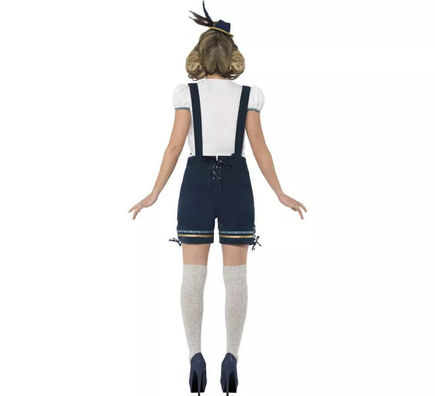 Translation missing: pt-PT.Disfraz de Bávara Azul con Lederhosen para mujer