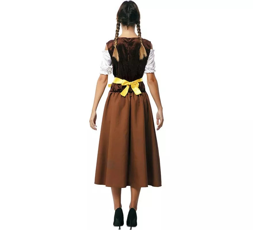 Disfraz de Bávara clásica marrón y amarillo para mujer