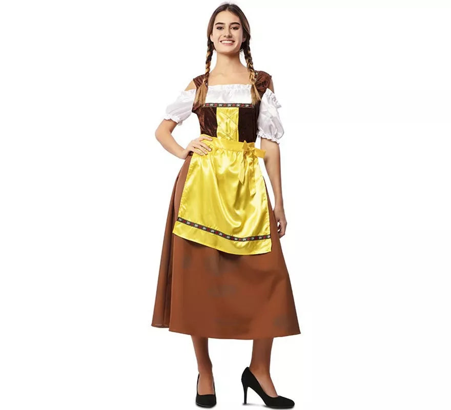 Translation missing: pt-PT.Disfraz de Bávara clásica marrón y amarillo para mujer