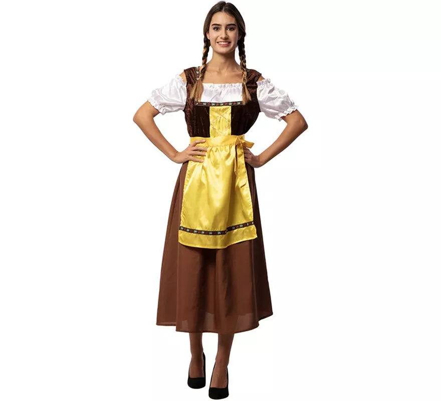 Translation missing: pt-PT.Disfraz de Bávara clásica marrón y amarillo para mujer