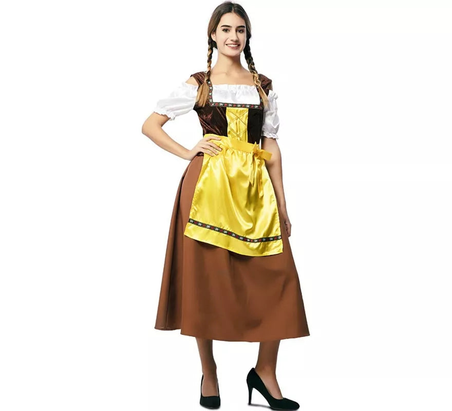 Translation missing: pt-PT.Disfraz de Bávara clásica marrón y amarillo para mujer