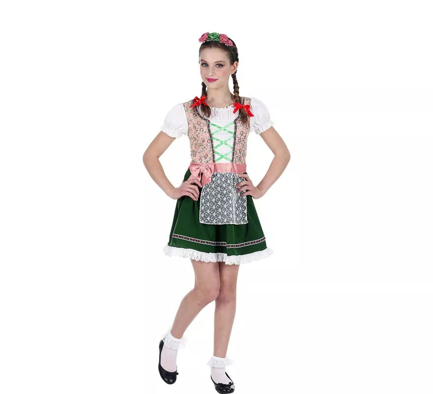 Translation missing: pt-PT.Disfraz de Bávara rosa y negro clásico para niña