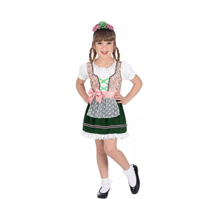 Translation missing: pt-PT.Disfraz de Bávara rosa y negro clásico para niña
