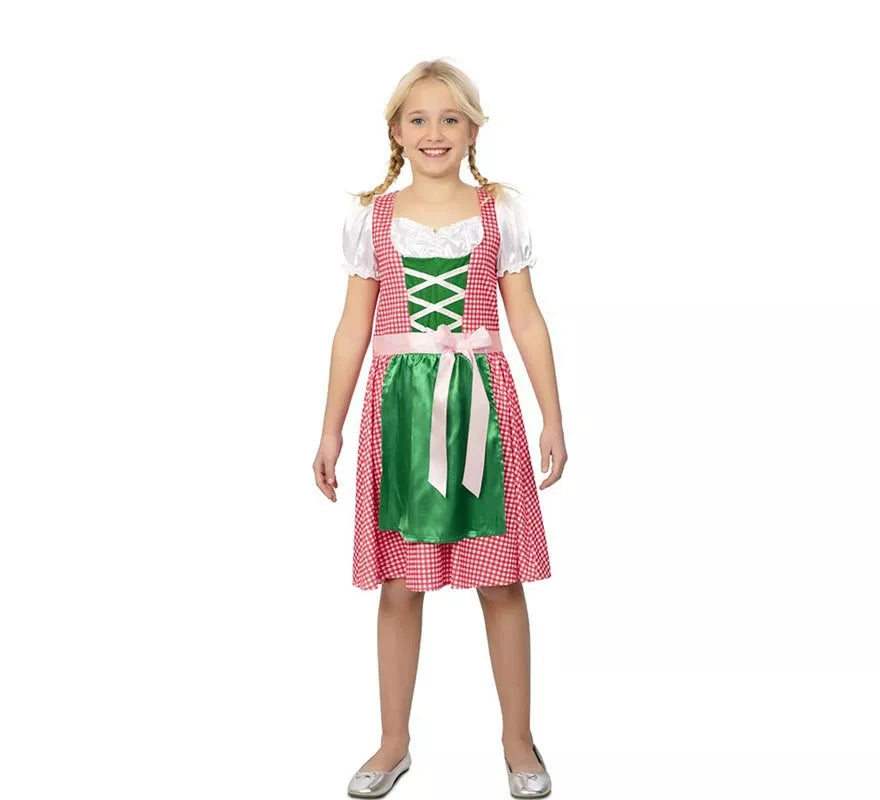 Translation missing: pt-PT.Disfraz de Bávara vestido rosa y verde para niña