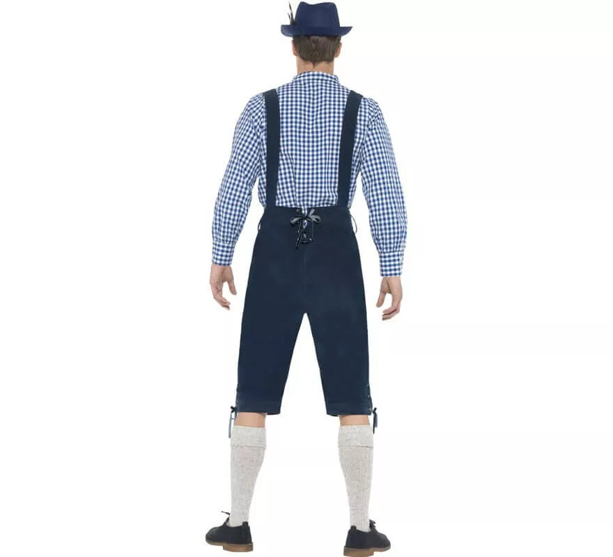 Disfraz de Bávaro Tradicional Azul con Lederhosen para hombre