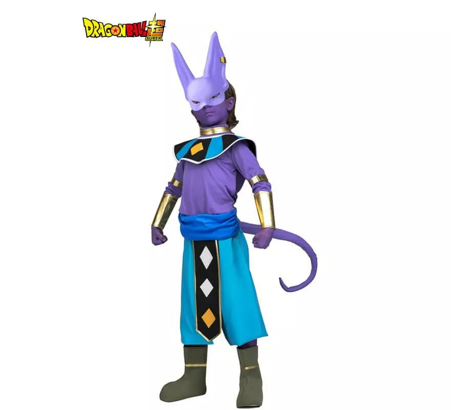 Translation missing: pt-PT.Disfraz de Beerus de Dragon Ball con máscara y maquillaje para niño