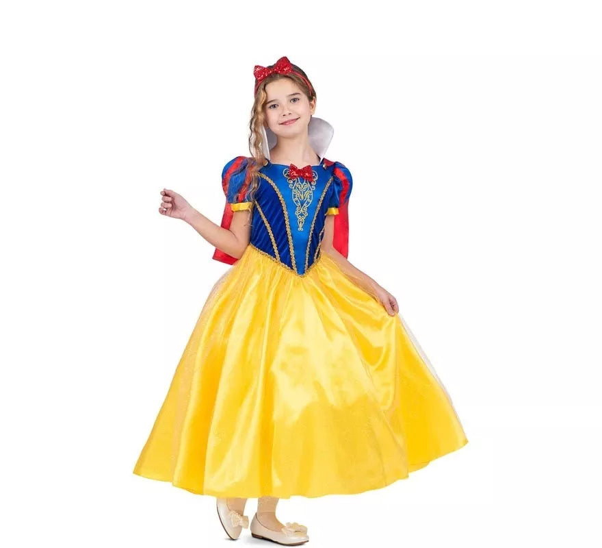 Translation missing: pt-PT.Disfraz de Blancanieves con diadema y capa para niña