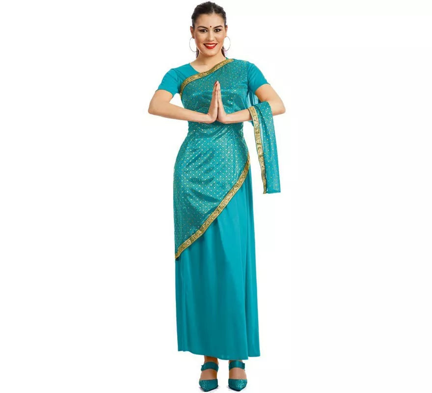 Translation missing: pt-PT.Disfraz de Bollywood Azul Turquesa para Mujer