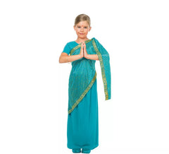 Fato de Bollywood azul turquesa para uma garota