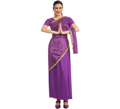 Fato de Bollywood roxa para mulheres