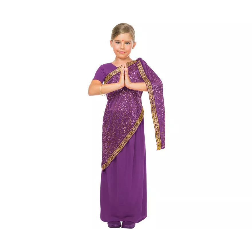 Translation missing: pt-PT.Disfraz de Bollywood Morado para Niña