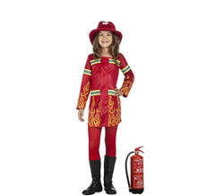 Fato de bombeiro em chamas para menina