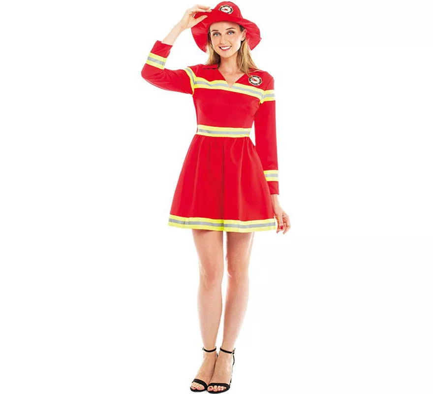 Translation missing: pt-PT.Disfraz de Bombera Rojo y Amarillo para mujer