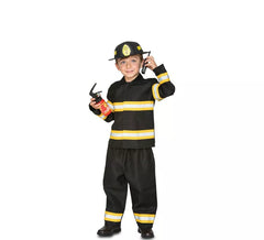 Fato de bombeiro azul e amarelo para menino