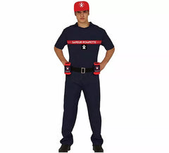 Fato de bombeiro com porta-bebidas masculino