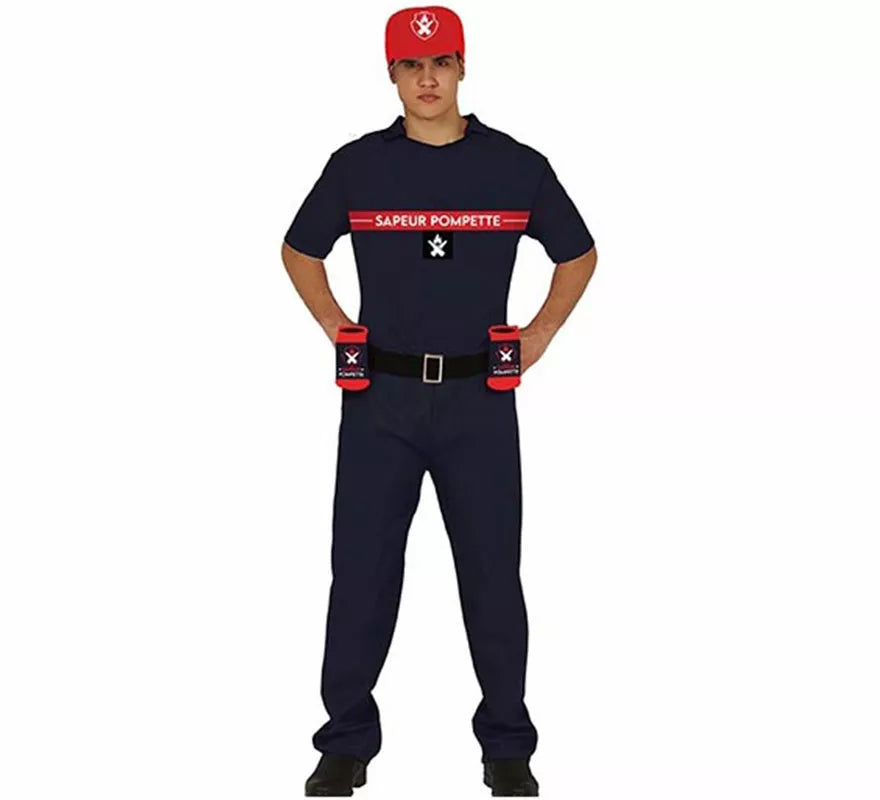 Translation missing: pt-PT.Disfraz de Bombero con Portabebidas para hombre