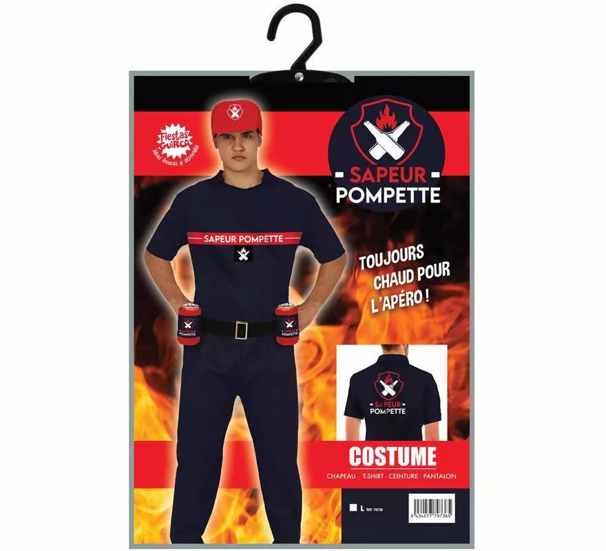 Translation missing: pt-PT.Disfraz de Bombero con Portabebidas para hombre