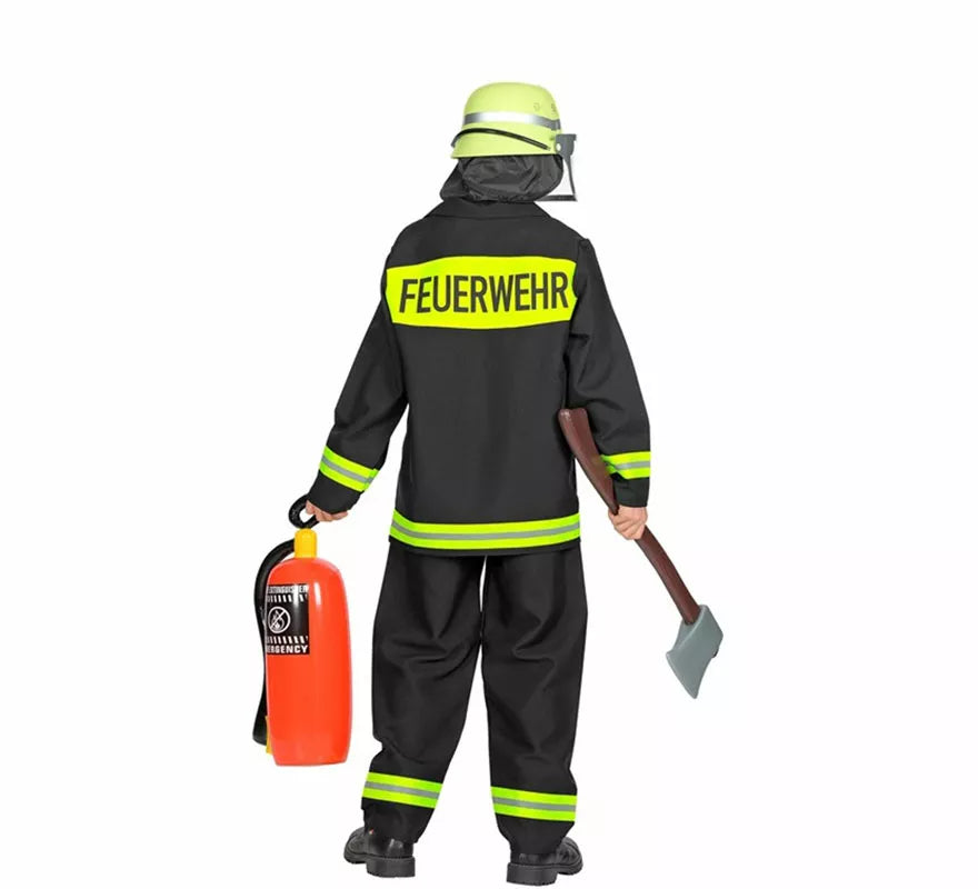 Translation missing: pt-PT.Disfraz de Bombero negro y amarillo para niño