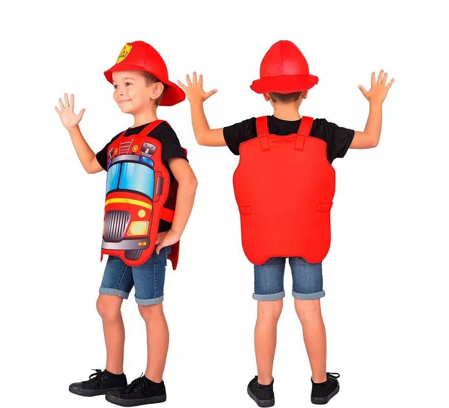 Translation missing: pt-PT.Disfraz de Bombero rojo con gorro para niños