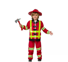 Fato de bombeiro vermelho para menino