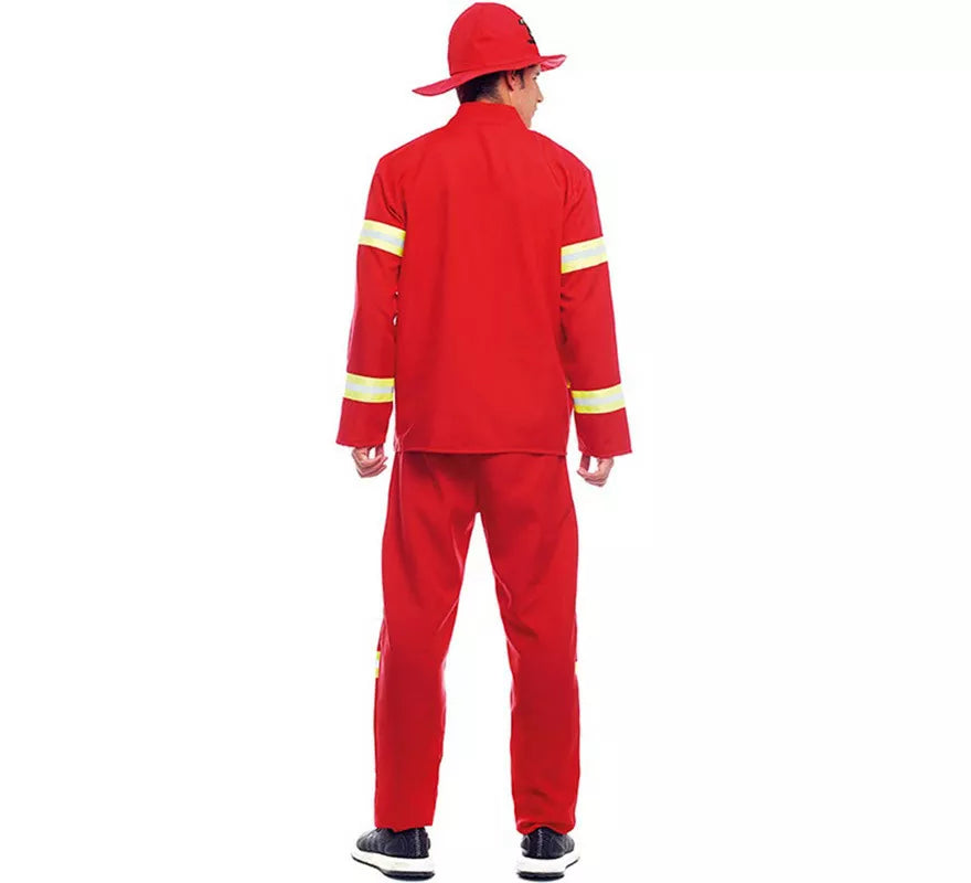 Disfraz de Bombero Rojo y Amarillo para hombre