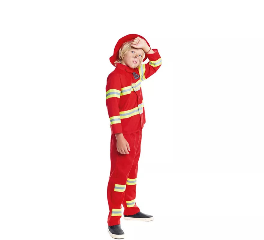 Translation missing: pt-PT.Disfraz de Bombero Rojo y Amarillo para niño